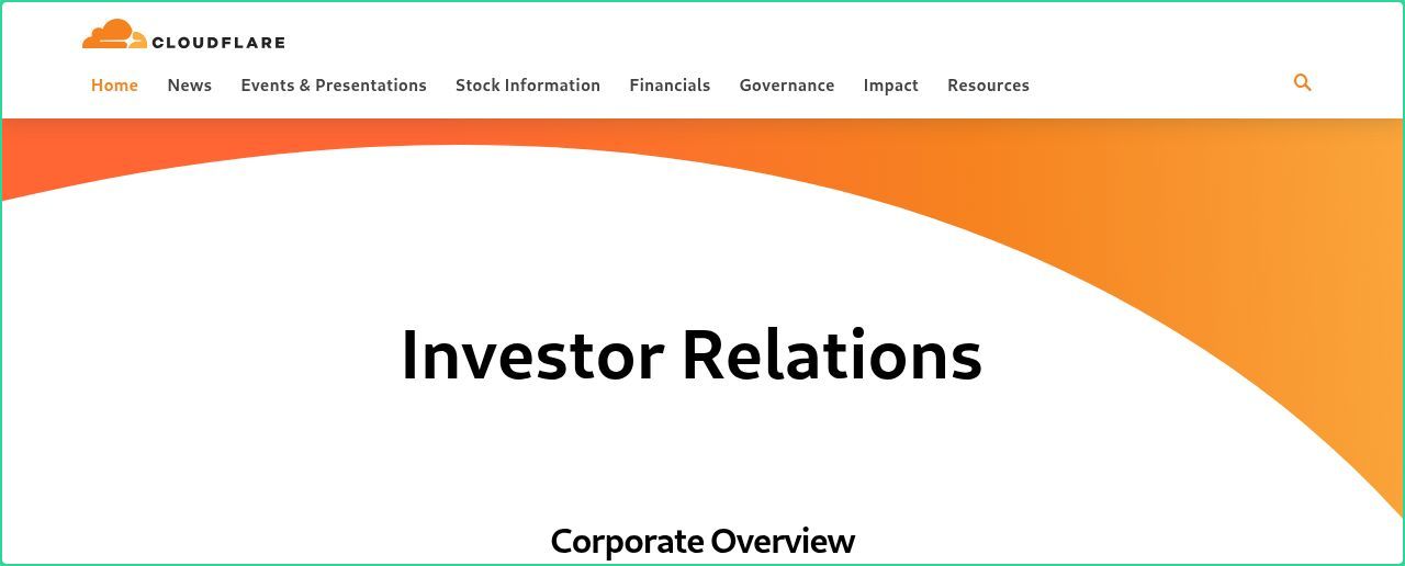 Hero section of cloudflare.net