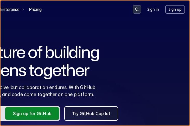 Call-to-action area of github.com
