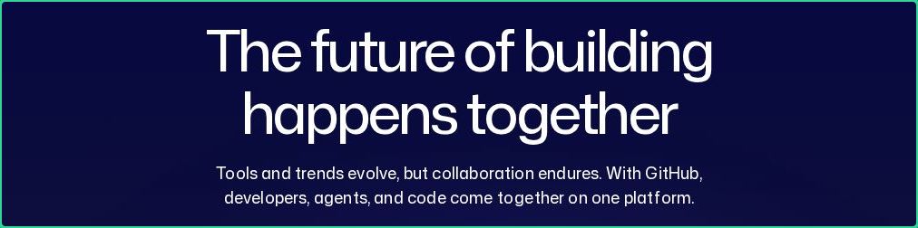 Hero section of github.com