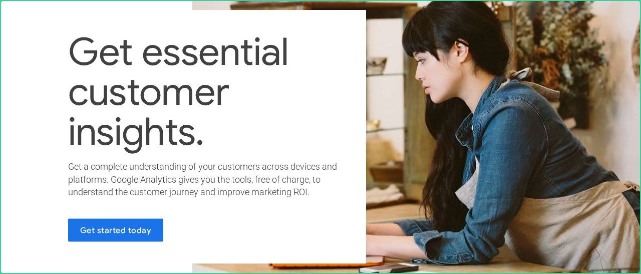 Hero section of google-analytics.com