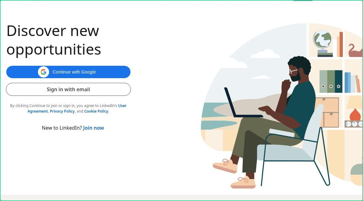 Hero section of linkedin.com