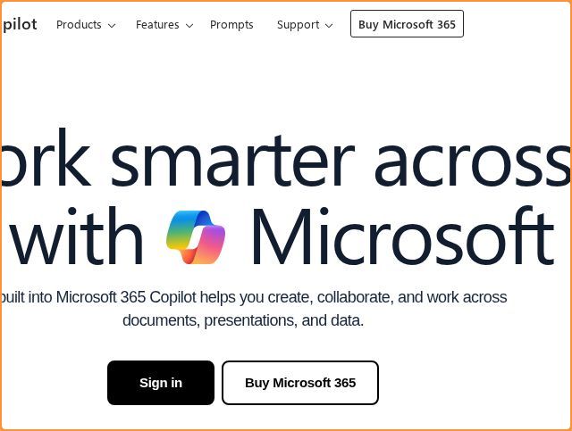 Call-to-action area of office.com