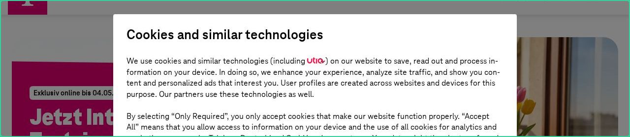 Hero section of telekom.de