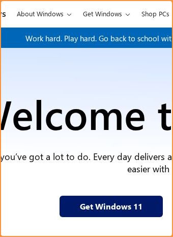 Call-to-action area of windows.com