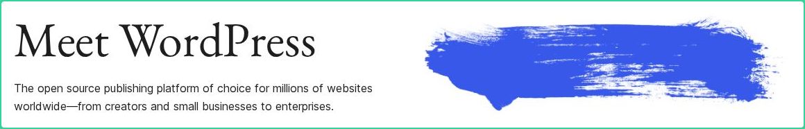 Hero section of wordpress.org