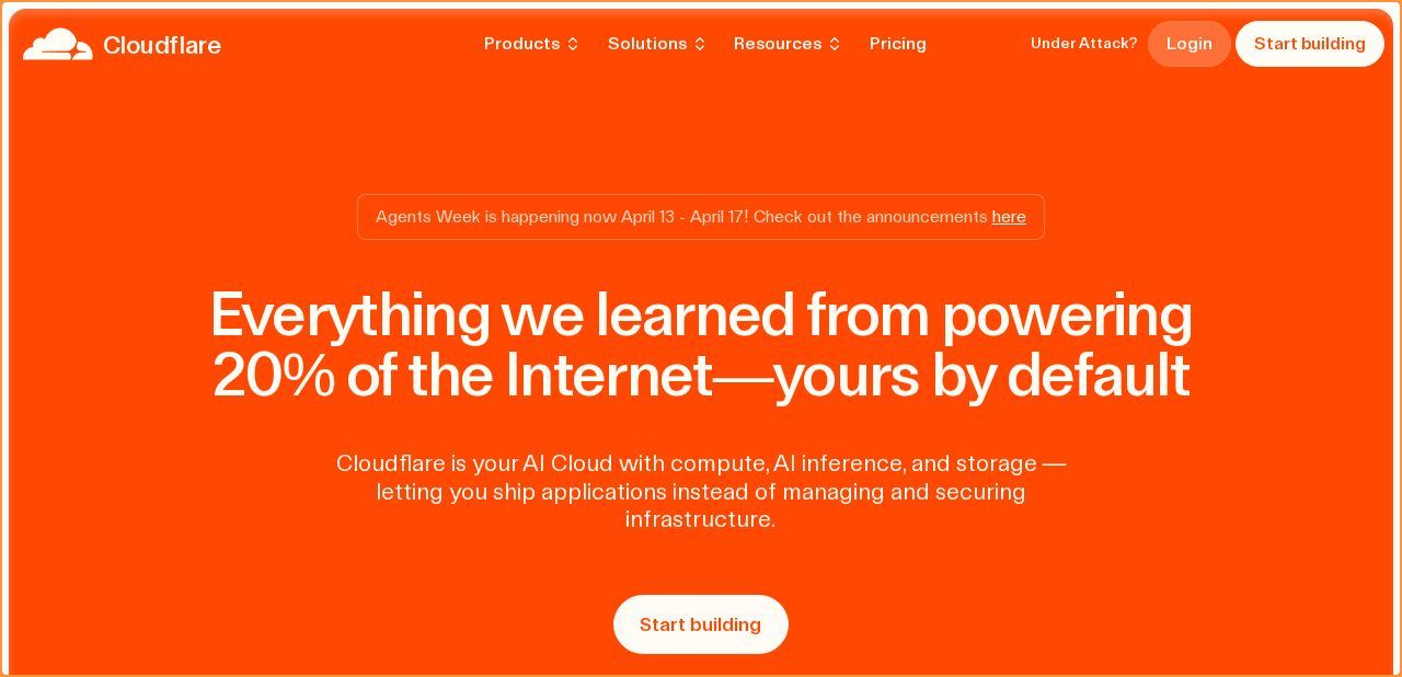 Call-to-action area of workers.dev
