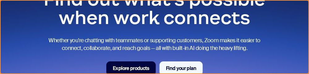 Call-to-action area of zoom.us