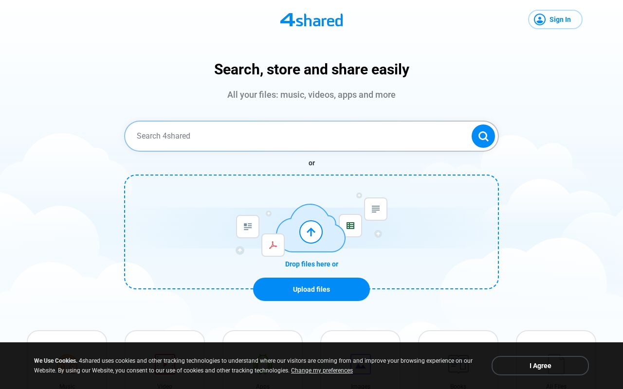 Screenshot of 4shared.com