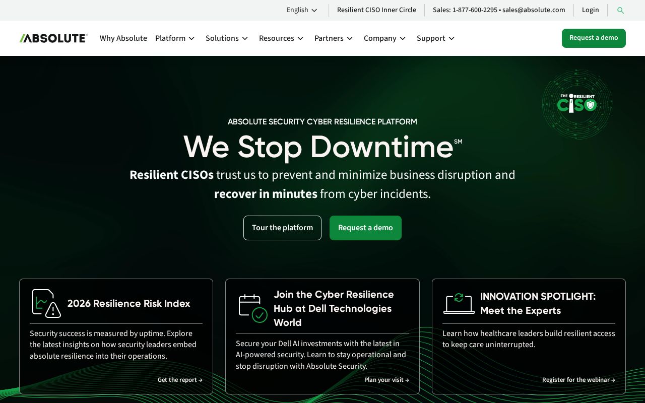 Screenshot of absolute.com