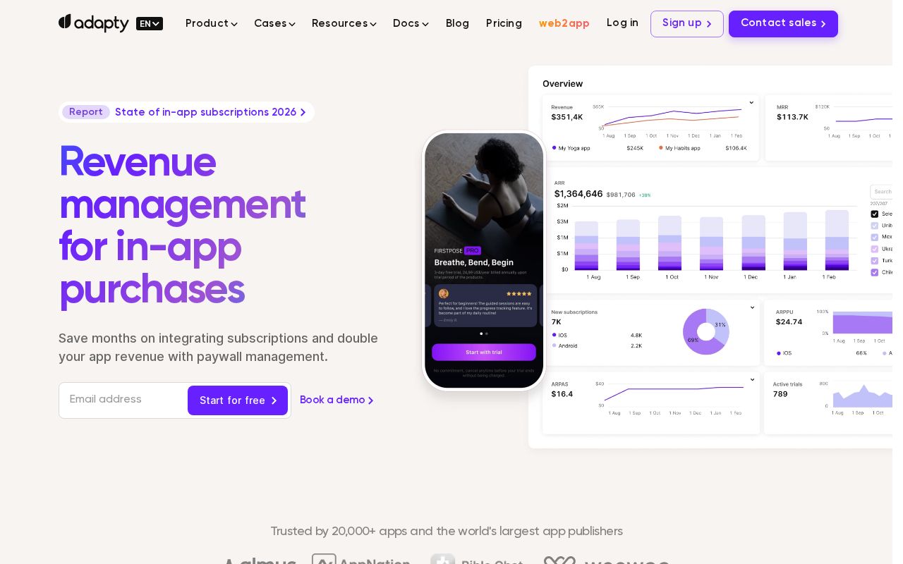 Screenshot of adapty.io