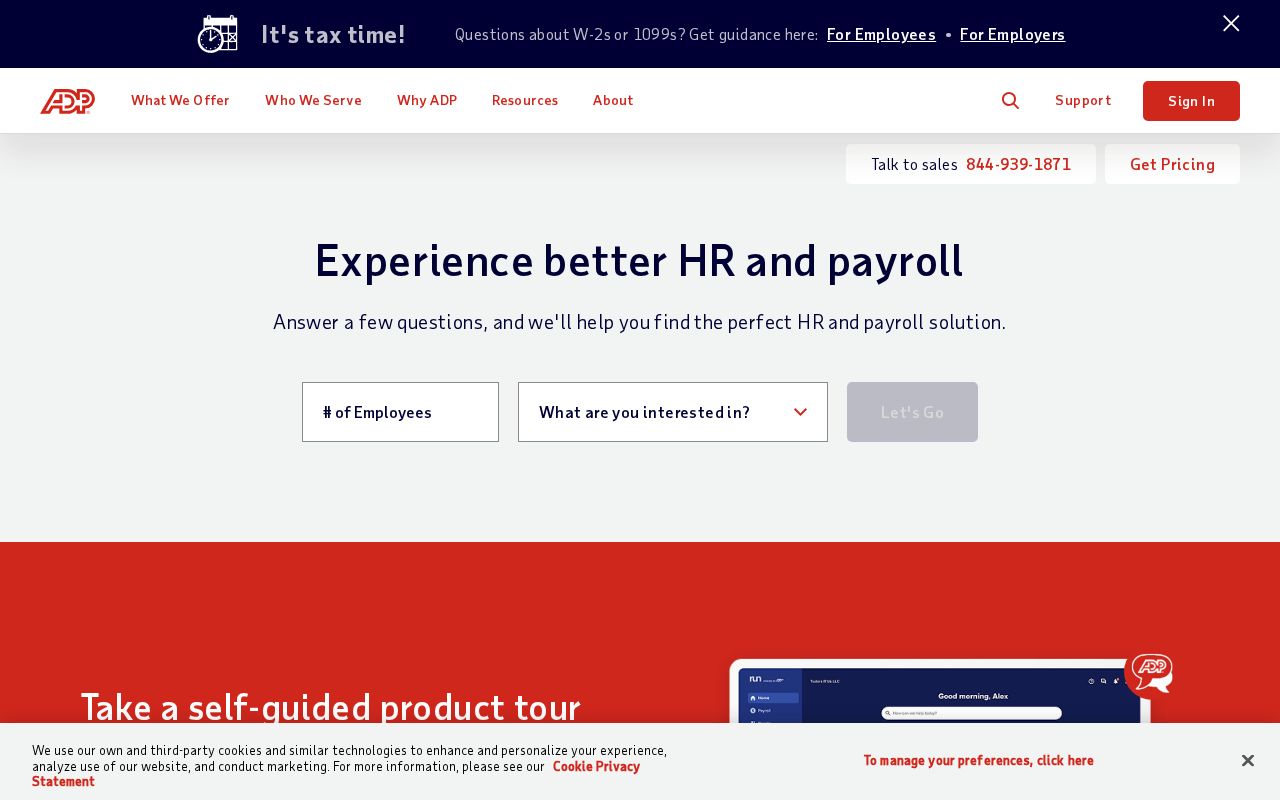Screenshot of adp.com