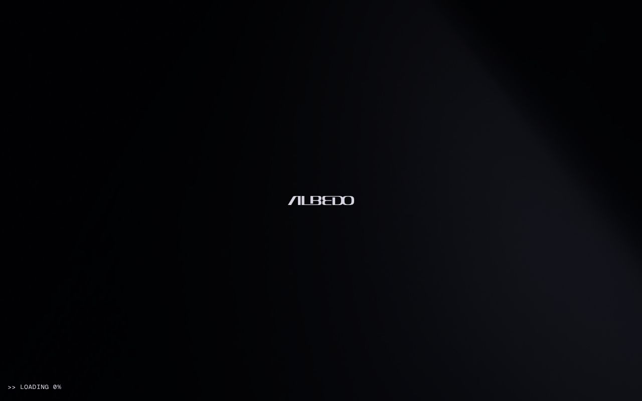 The albedo.com homepage, first screen