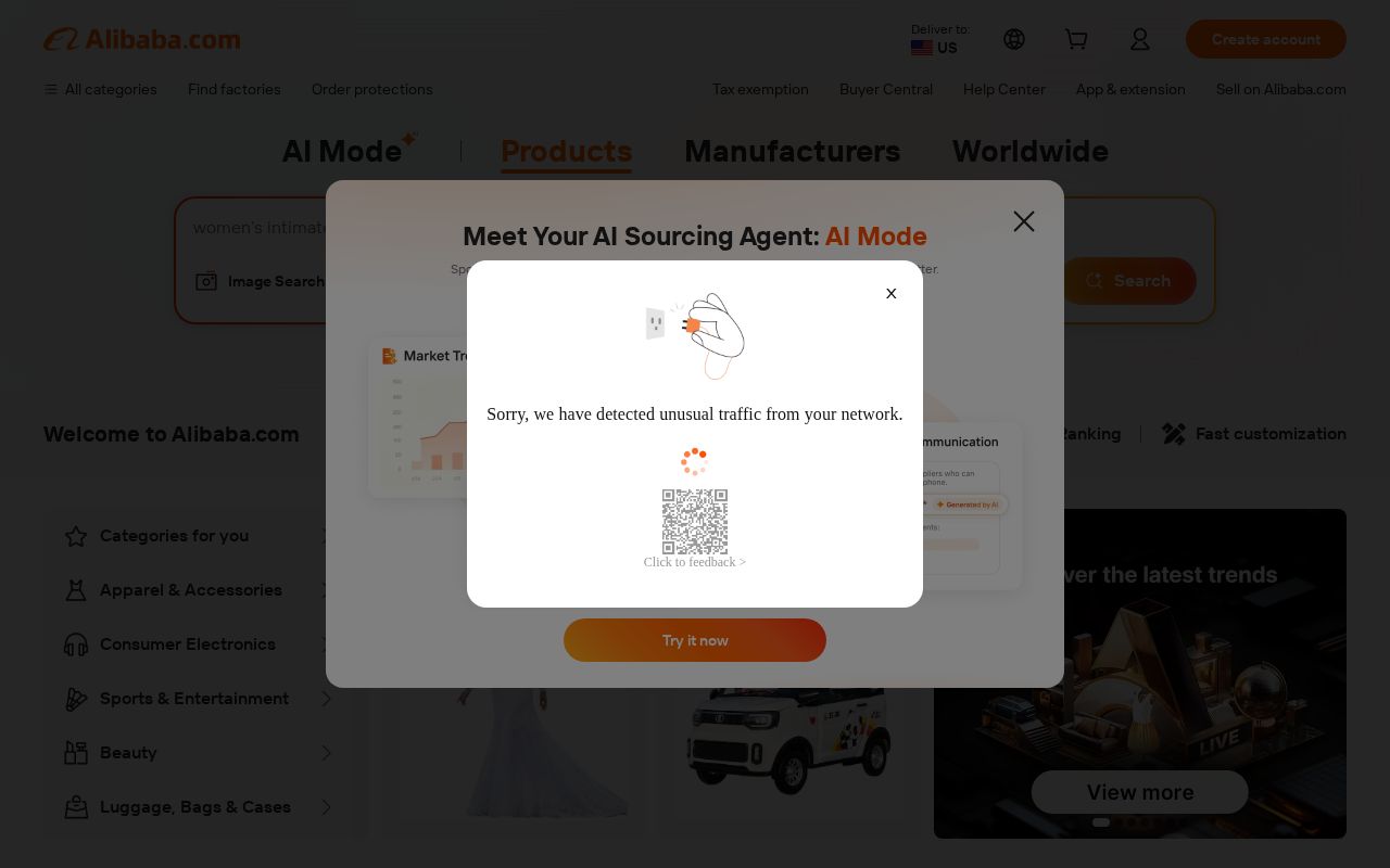 Screenshot of alibaba.com
