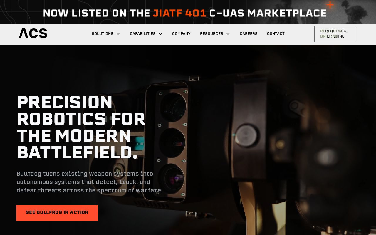 The allencontrolsystems.com homepage, first screen