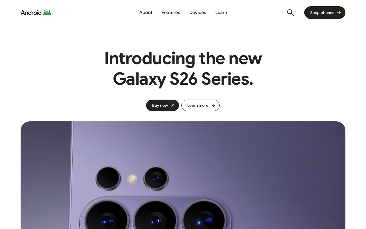 Screenshot of android.com