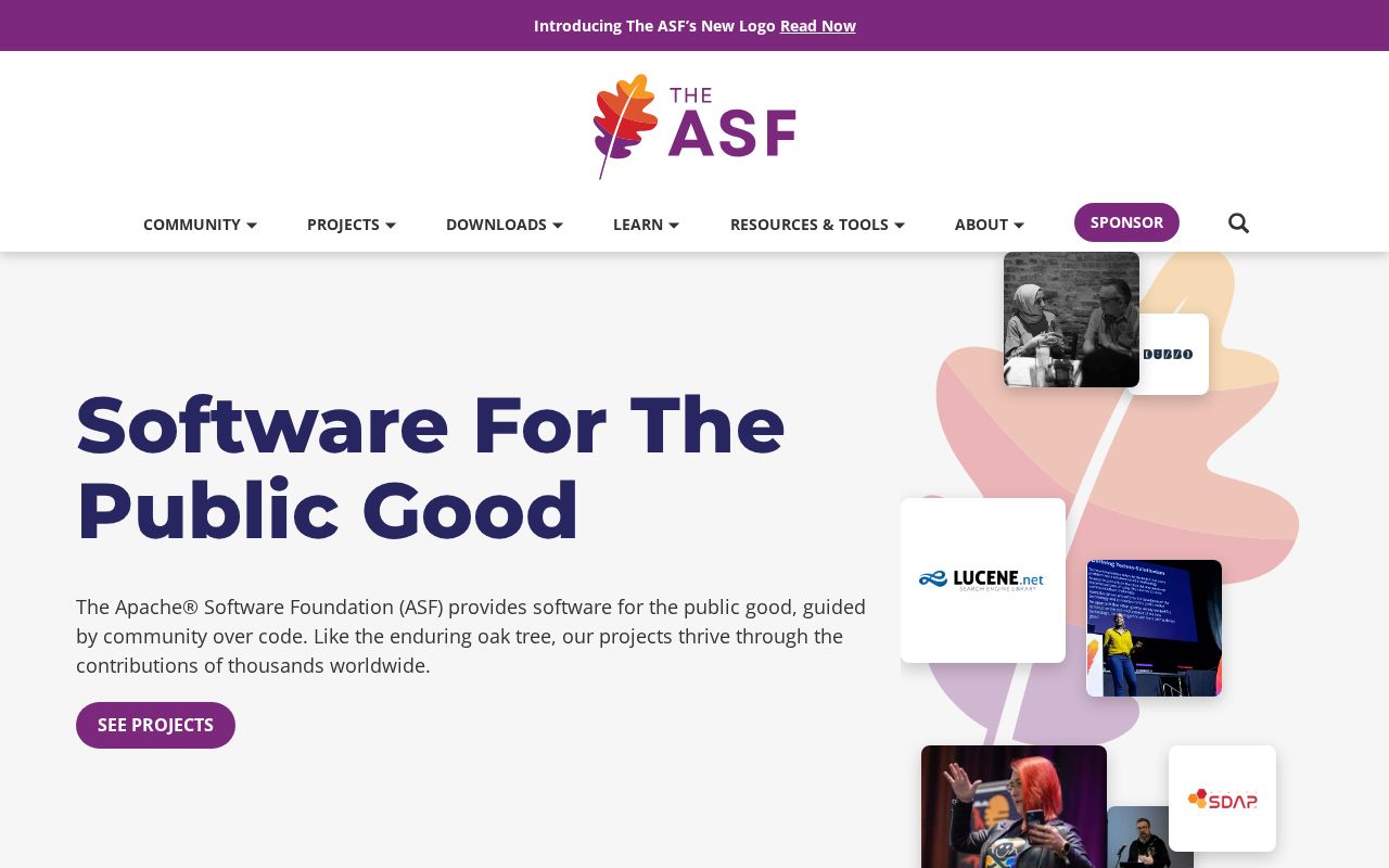 Screenshot of apache.org