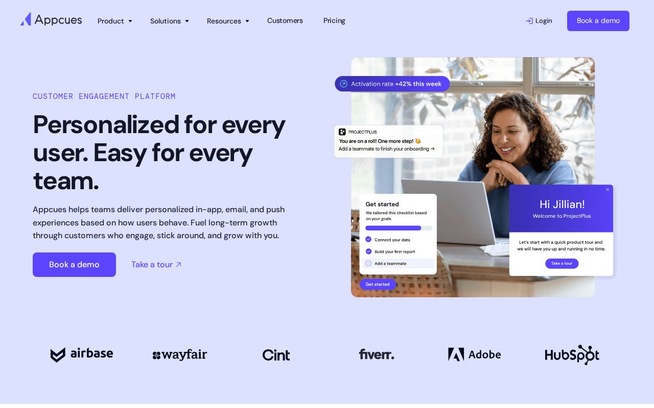 Screenshot of appcues.com