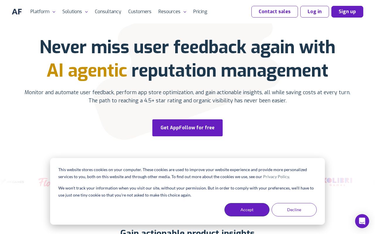 Screenshot of appfollow.io