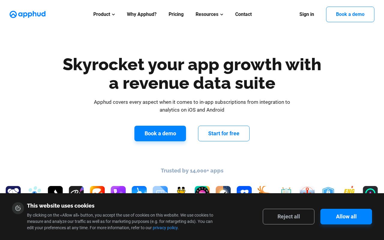 Screenshot of apphud.com