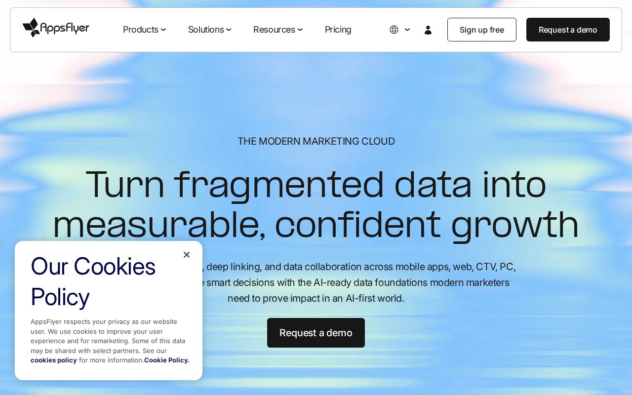 Screenshot of appsflyer.com