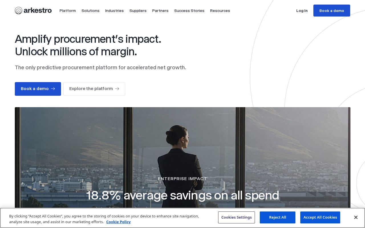 The arkestro.com homepage, first screen