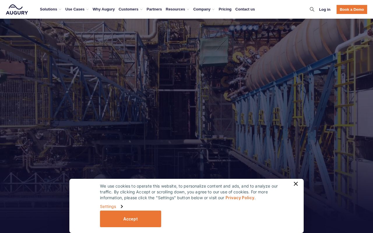 The augury.com homepage, first screen
