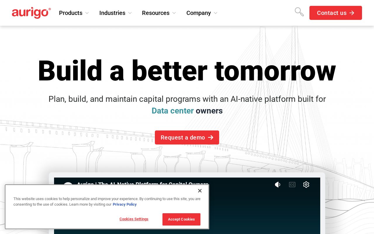 Screenshot of aurigo.com