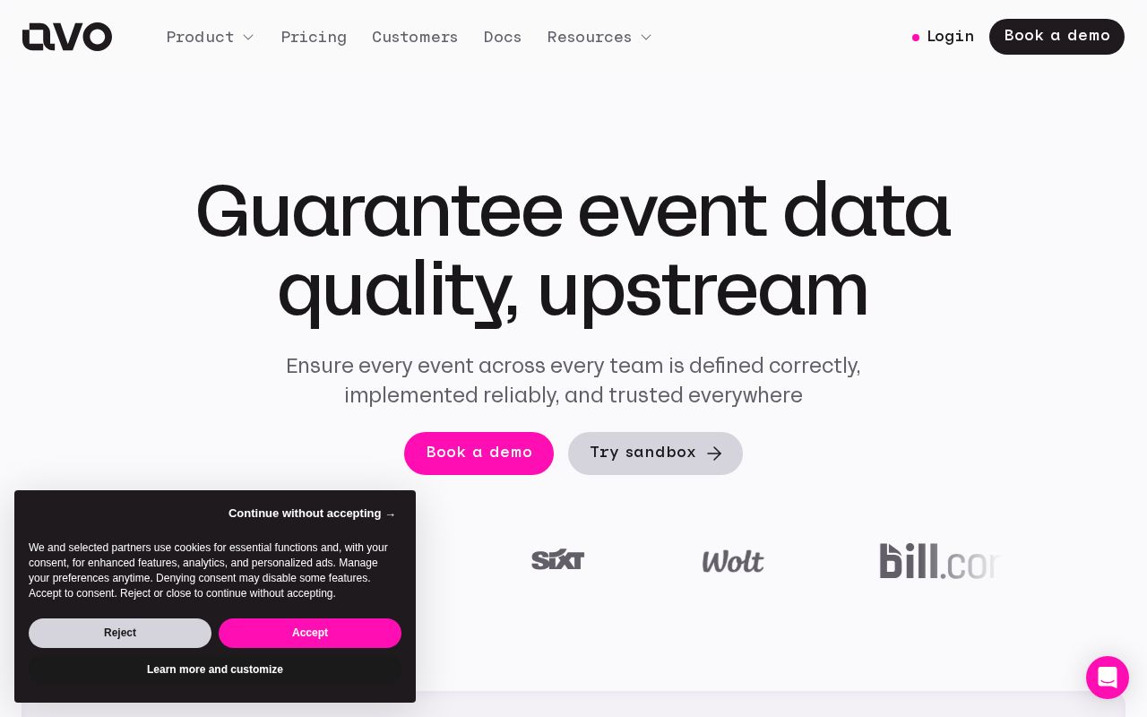 Screenshot of avo.app