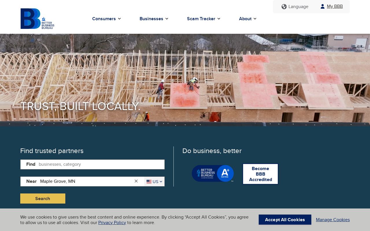 Screenshot of bbb.org