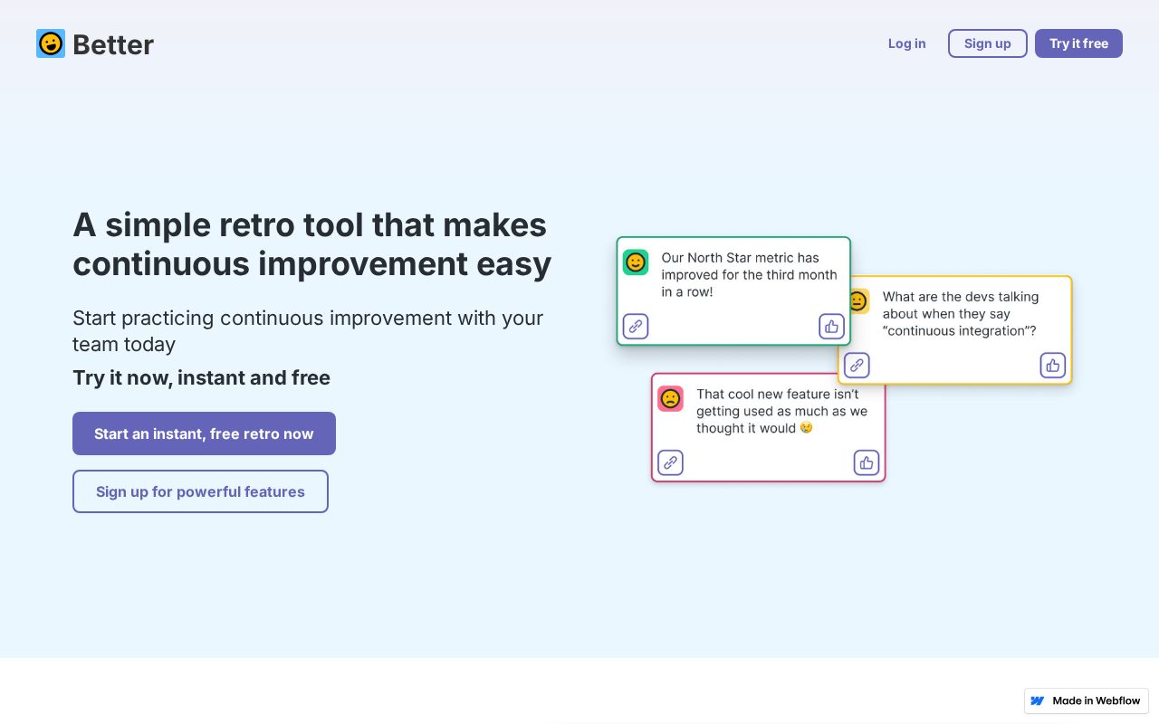 Screenshot of bebetter.team
