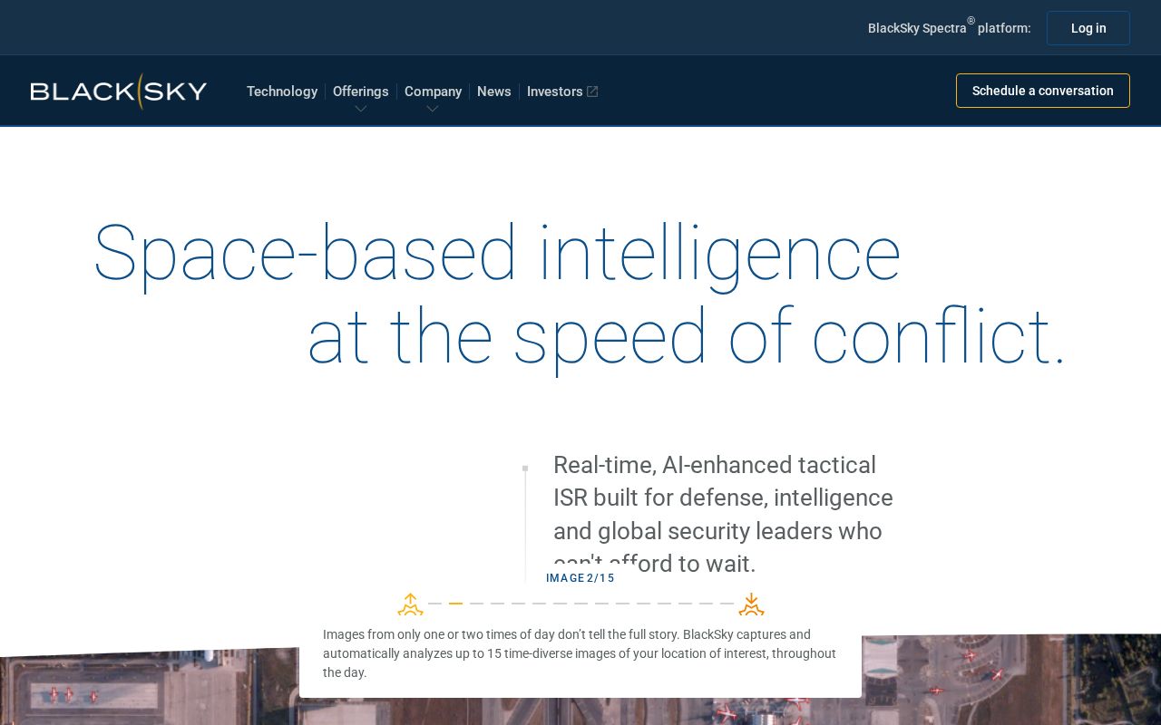 The blacksky.com homepage, first screen
