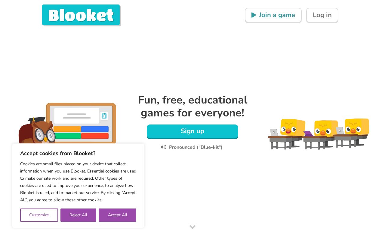 Screenshot of blooket.com