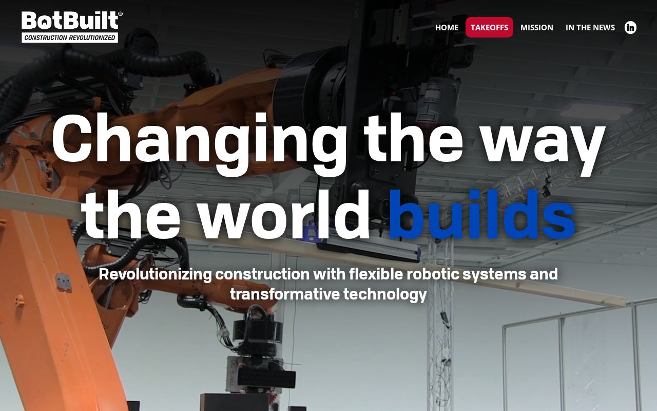 The botbuilt.com homepage, first screen