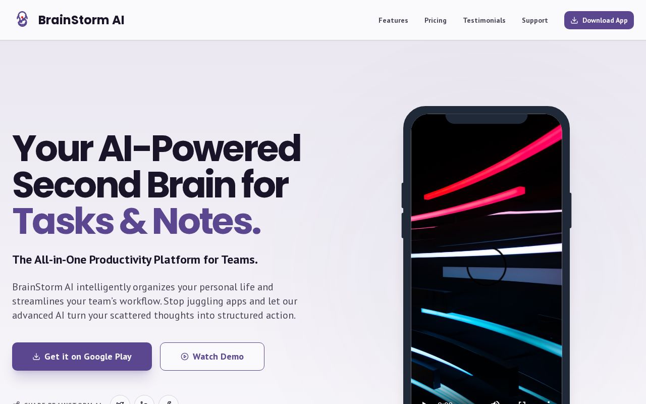 Screenshot of brainstormai.online