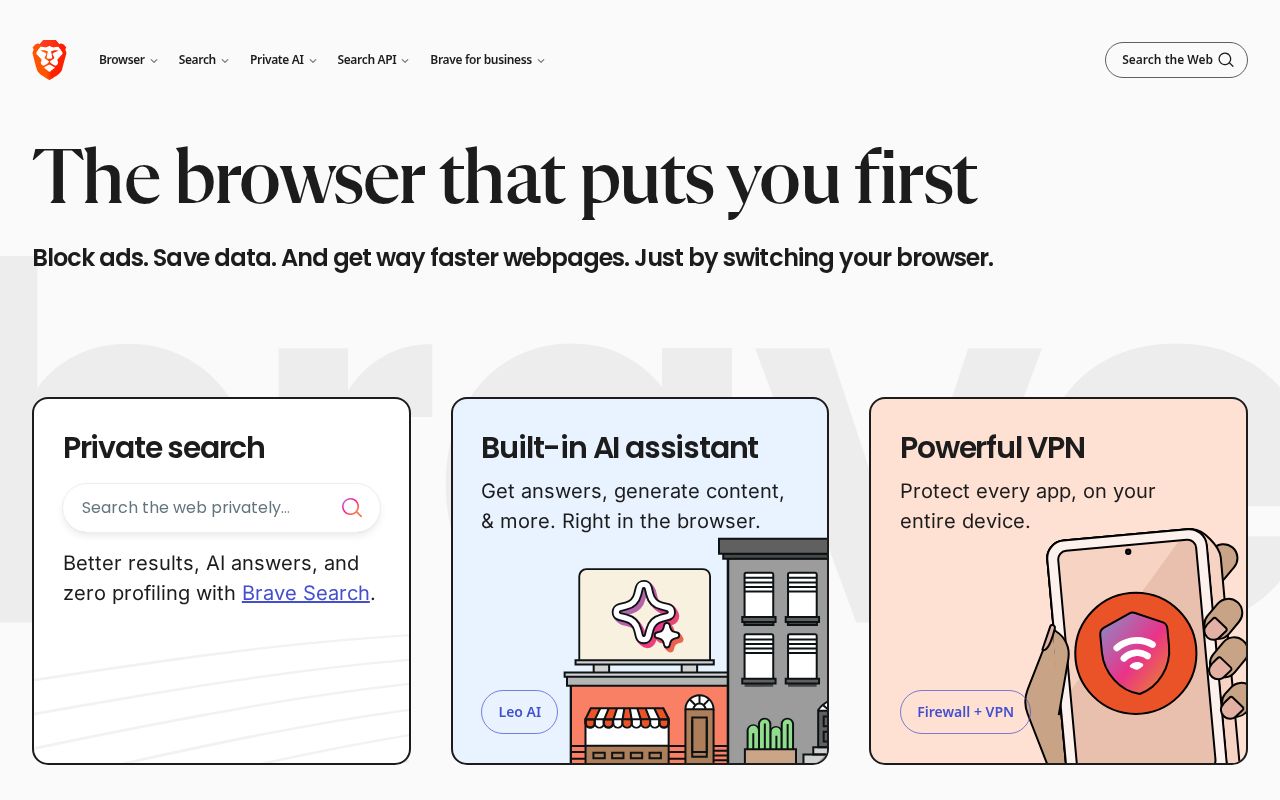 Screenshot of brave.com