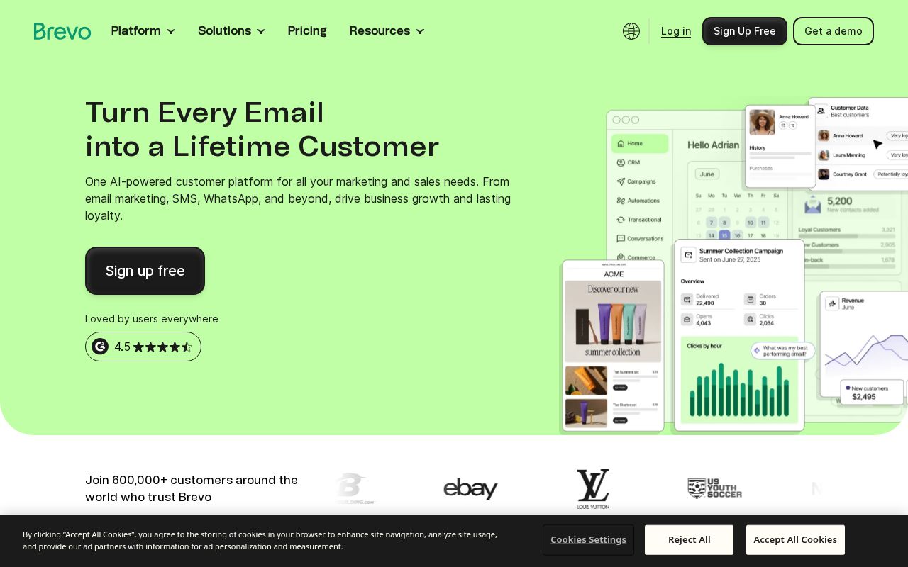 Screenshot of brevo.com