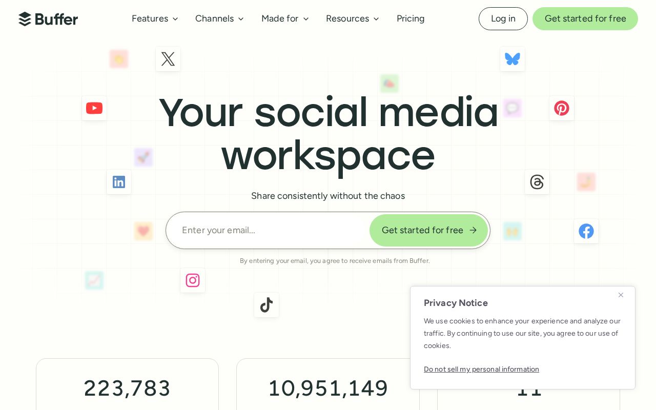 Screenshot of buffer.com