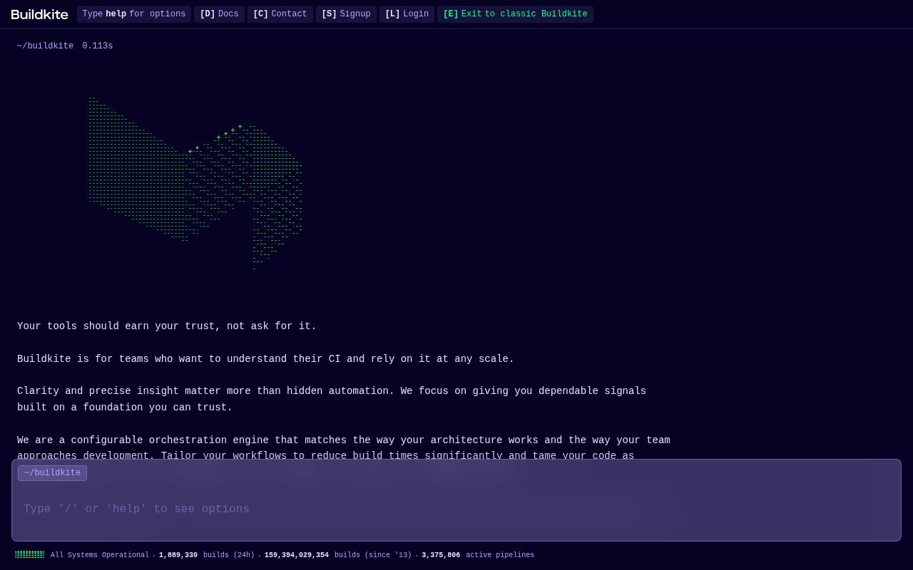 Screenshot of buildkite.com