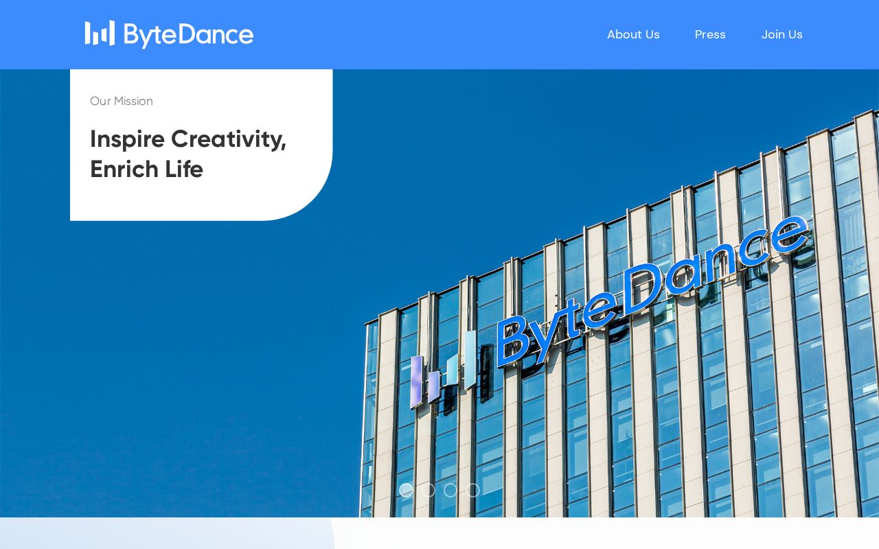Screenshot of bytedance.com