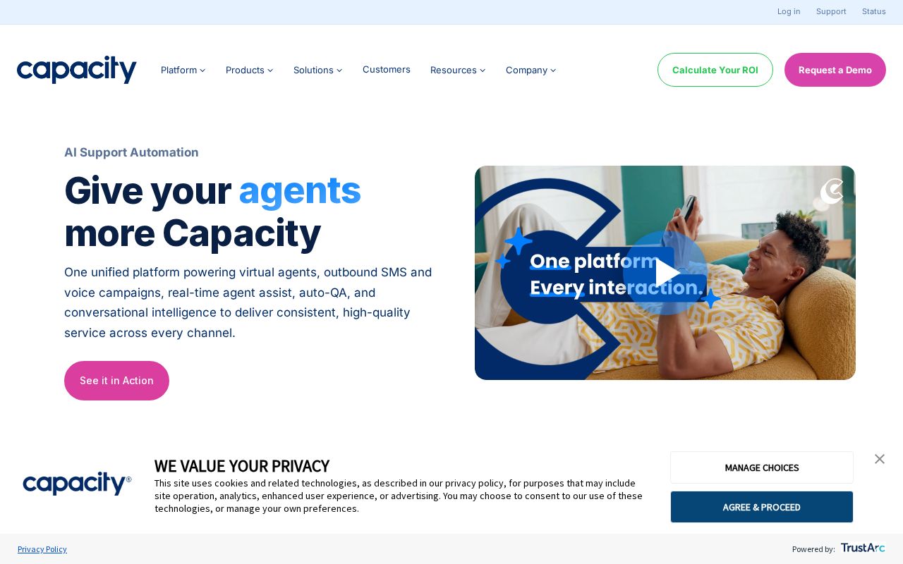 Screenshot of capacity.com