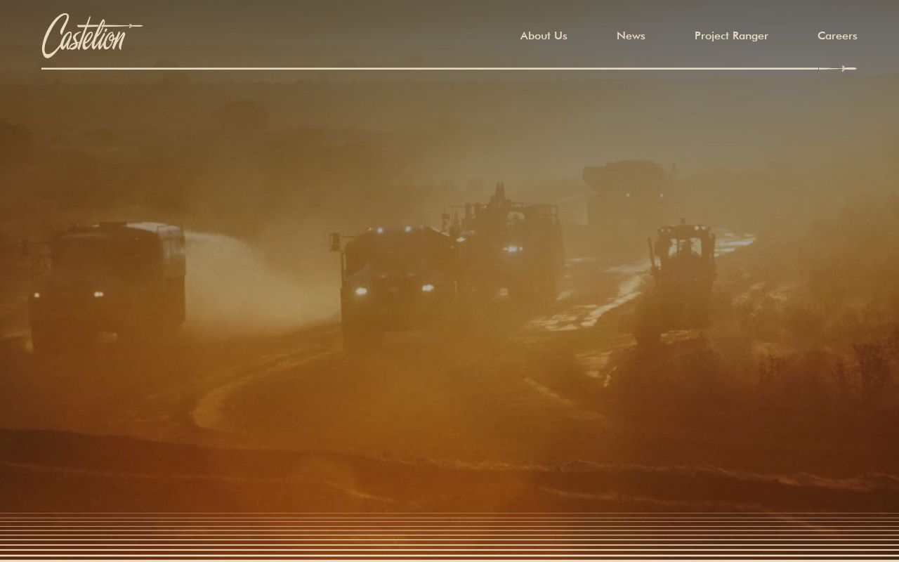 The castelion.com homepage, first screen