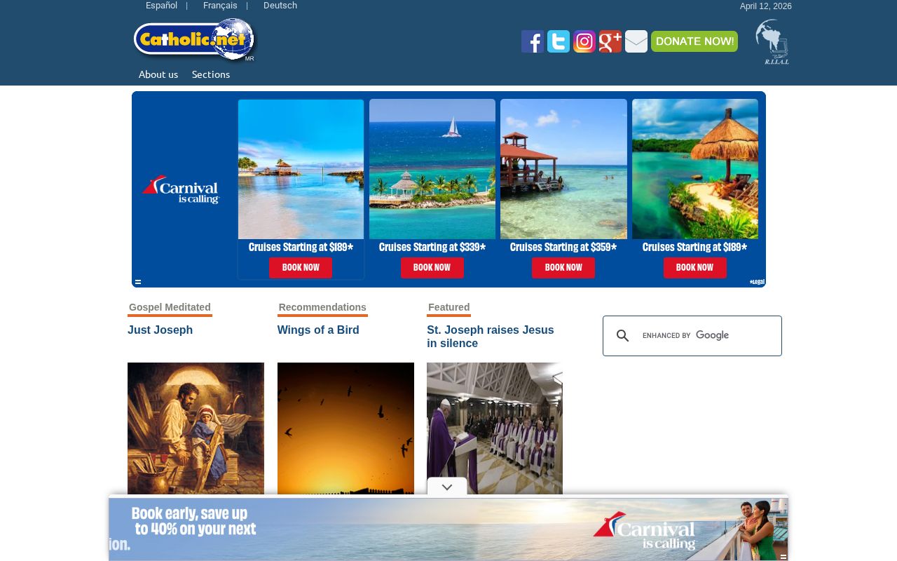 Screenshot of catholic.net