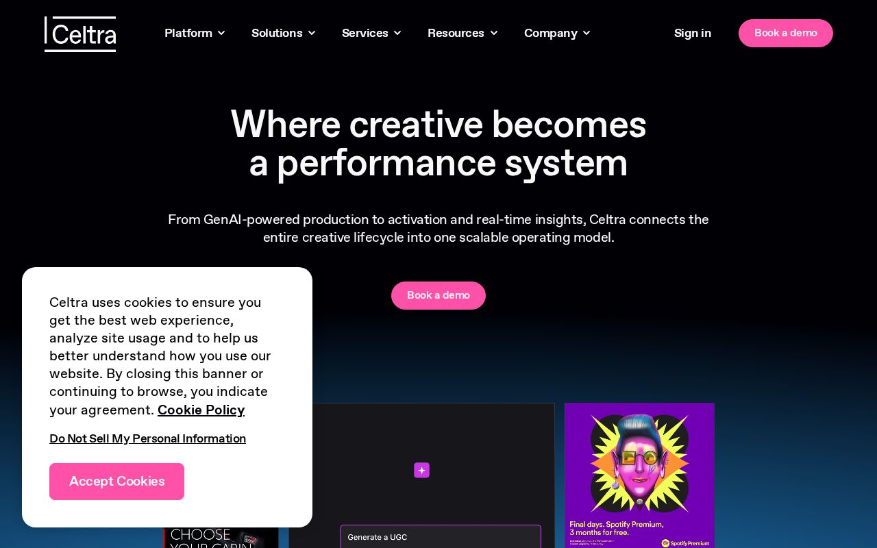 Screenshot of celtra.com
