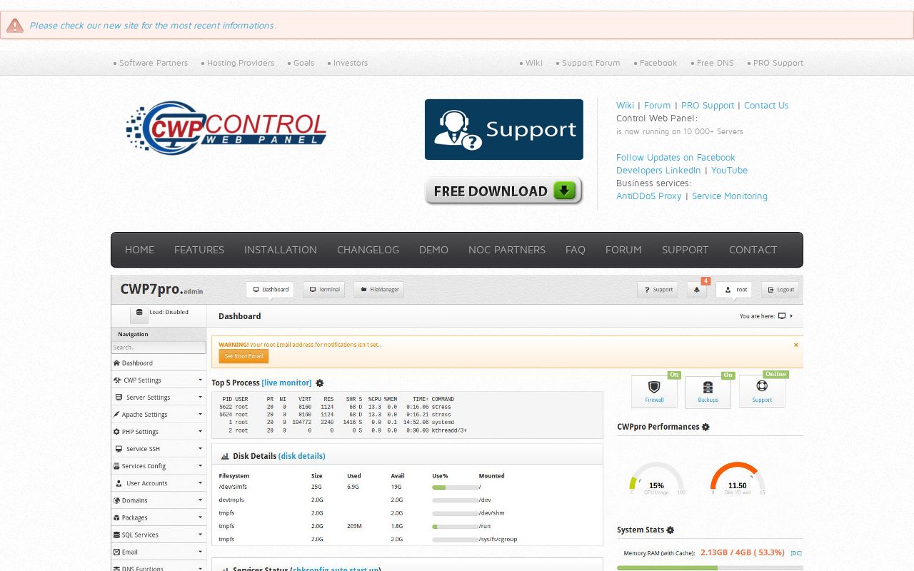 Screenshot of centos-webpanel.com