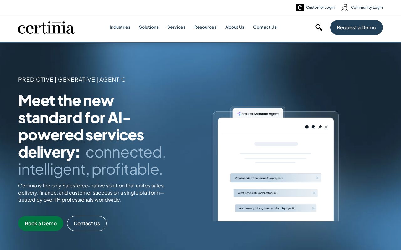 Screenshot of certinia.com