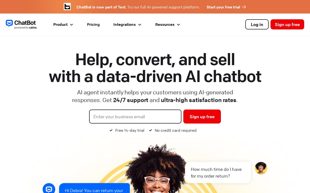 Screenshot of chatbot.com