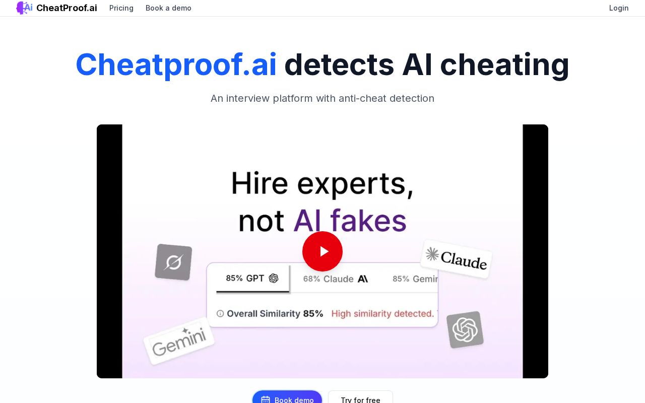 Screenshot of cheatproof.ai
