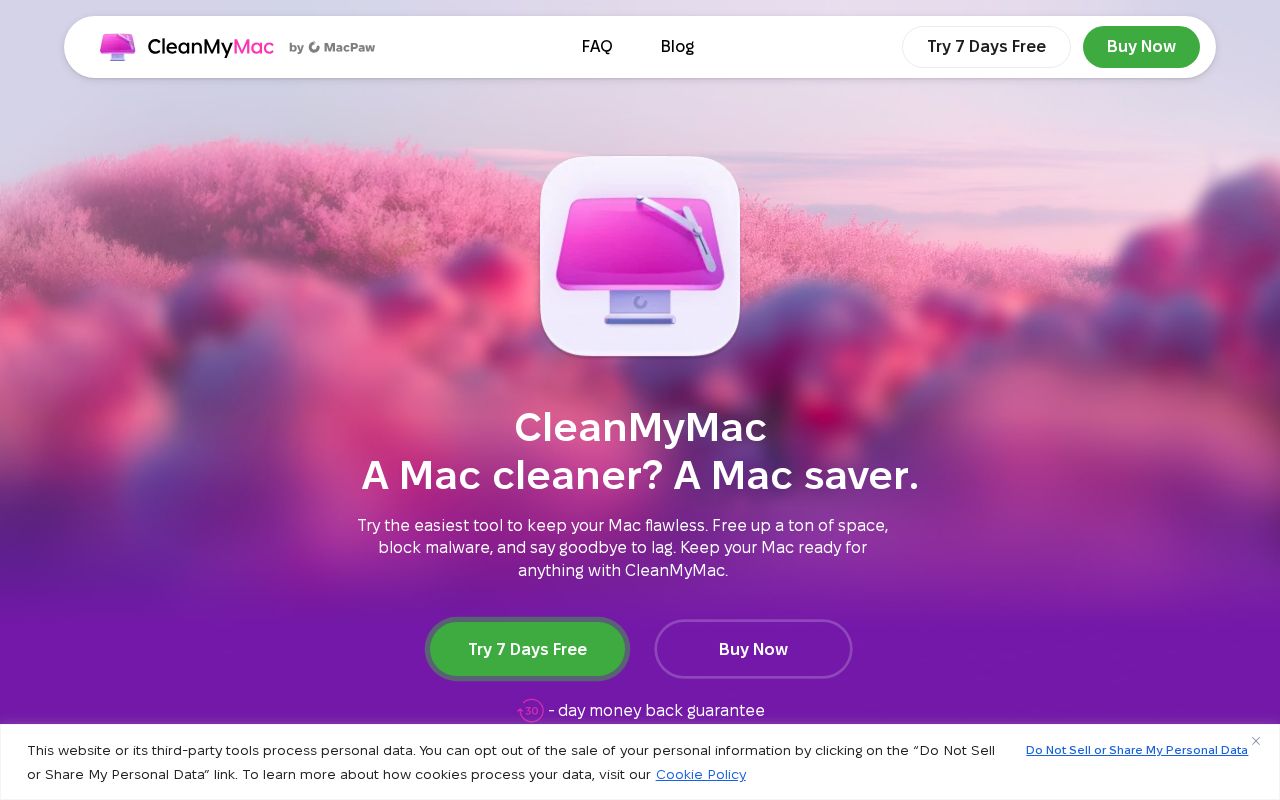 Screenshot of cleanmymac.com