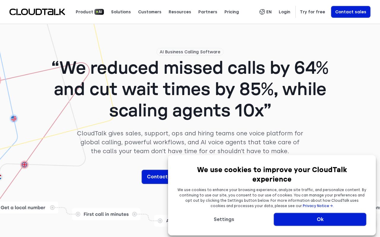 Screenshot of cloudtalk.io