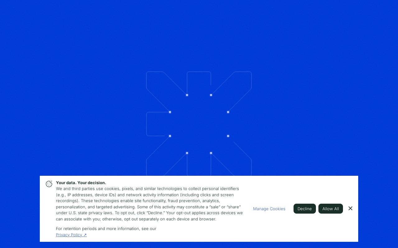The cofactr.com homepage, first screen